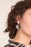 Lizzie Fortunato Taj Disc Earrings in Acacia Wood Multi