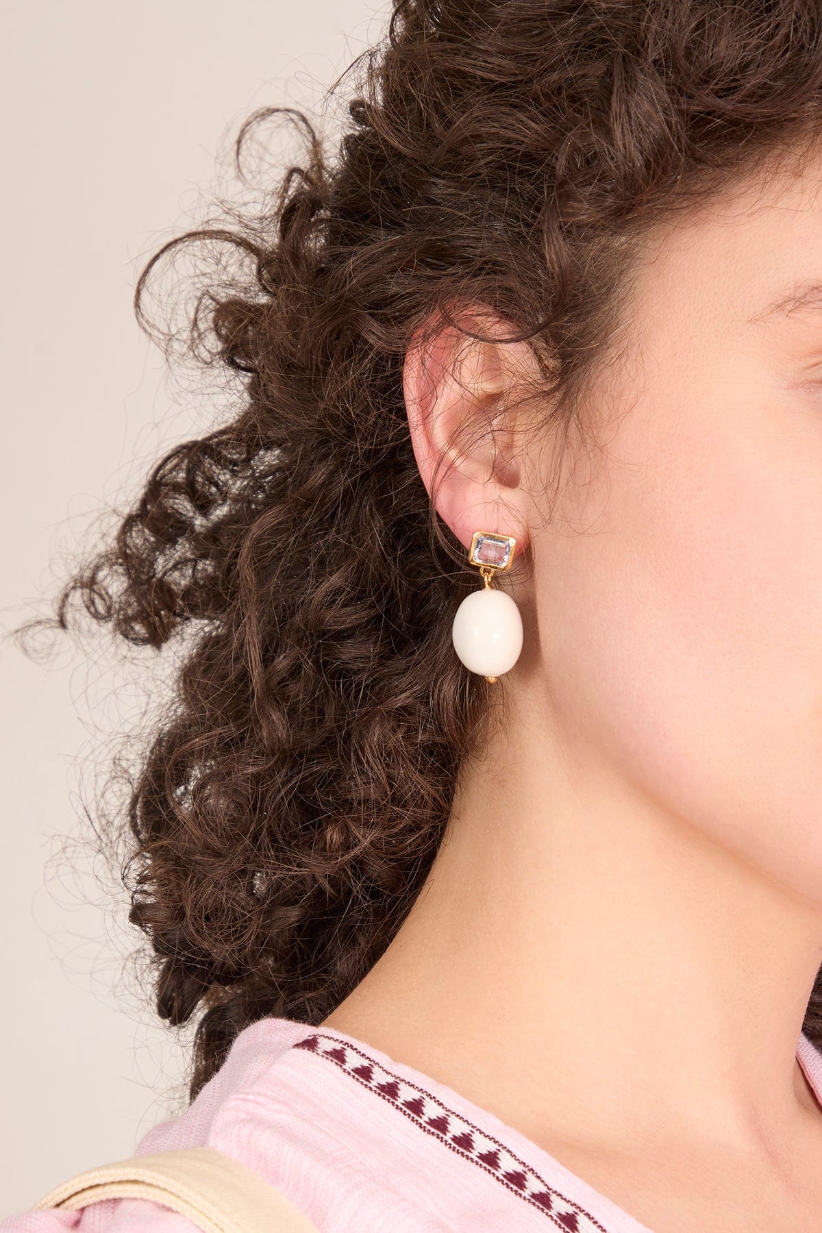 Lizzie Fortunato La Paz Earrings in Ivory/Multi