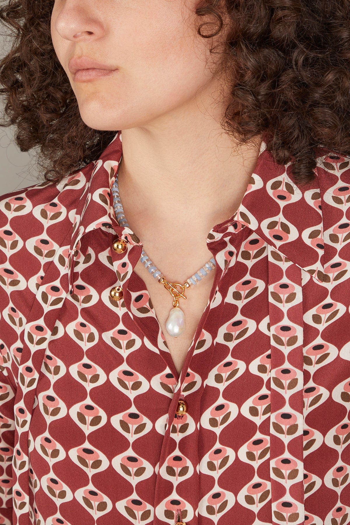 Lizzie Fortunato Pearl Isle Necklace in Mist Blue