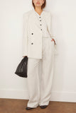 Loulou Studio Jackets Double Breasted Jacket in Ivory/Black Stripes Double Breasted Jacket in Ivory/Black Stripes