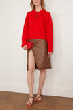 Loulou Studio Skirts Ekare Slit Skirt in Wood Loulou Studio Ekare Slit Skirt in Wood