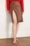 Loulou Studio Skirts Ekare Slit Skirt in Wood Loulou Studio Ekare Slit Skirt in Wood