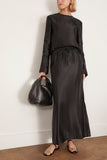Loulou Studio Elastic Waistband Long Skirt in Black