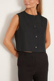 Loulou Studio Tops Esme Round Neck Vest in Black Loulou Studio Esme Round Neck Vest in Black