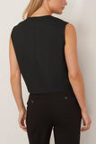 Loulou Studio Tops Esme Round Neck Vest in Black Loulou Studio Esme Round Neck Vest in Black