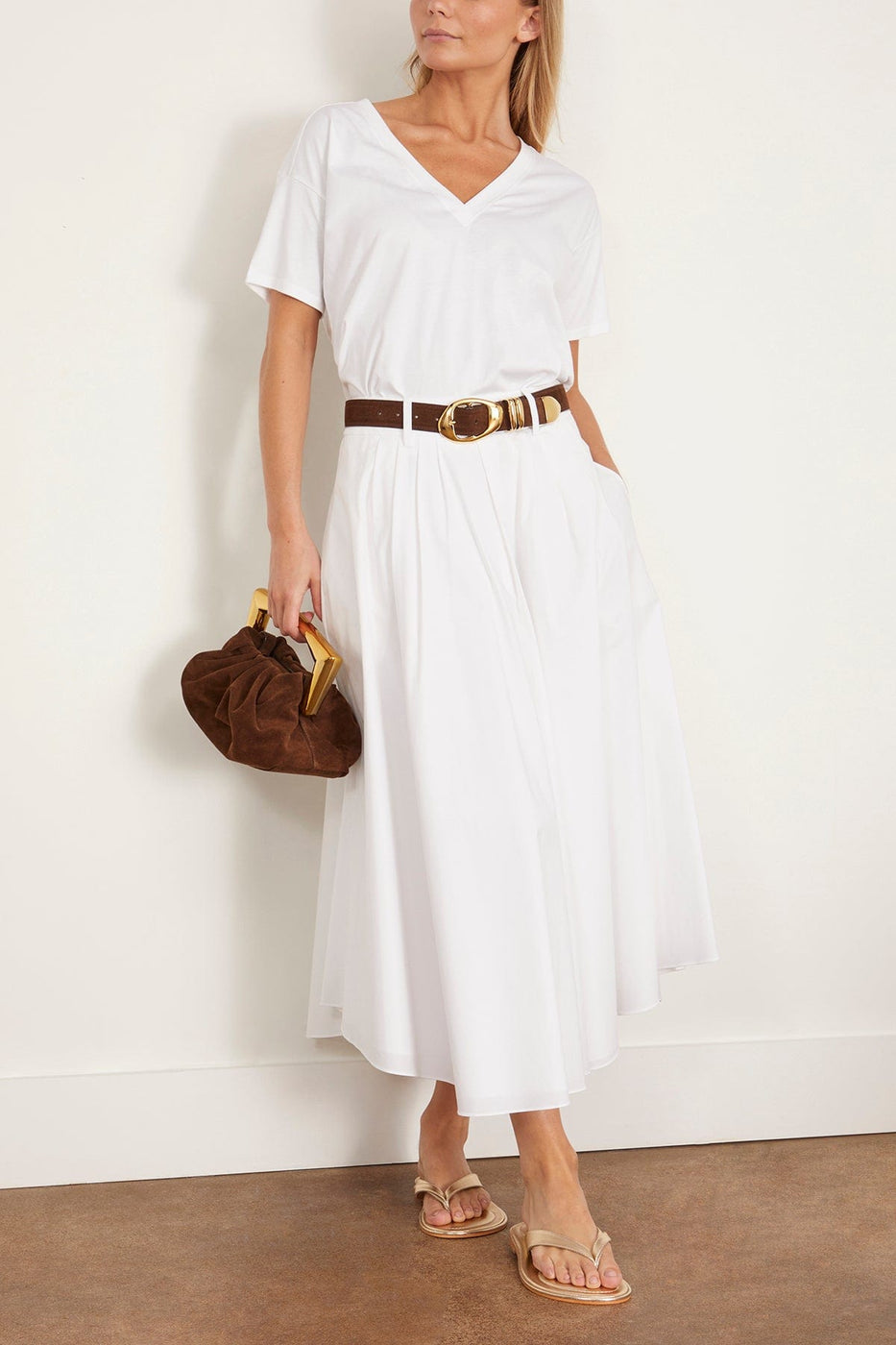 Loulou Studio Tops Faaa T-Shirt in White Loulou Studio Faaa T-Shirt in White