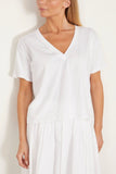 Loulou Studio Tops Faaa T-Shirt in White Loulou Studio Faaa T-Shirt in White