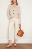 Loulou Studio Sweaters Kaia V-Neck Cardigan in Oat Melange Loulou Studio Kaia V-Neck Cardigan in Oat Melange