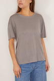 Loulou Studio Tops Short Sleeved T-Shirt in Concrete Grey Loulou Studio Short Sleeved T-Shirt in Concrete Grey