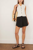 Loulou Studio Tops Vest in Ivory/Black Stripes Loulou Studio Vest in Ivory/Black Stripes