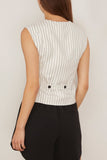 Loulou Studio Tops Vest in Ivory/Black Stripes Loulou Studio Vest in Ivory/Black Stripes