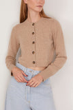 Loulou de Saison Zephir Cropped Cardigan in Beige Melange