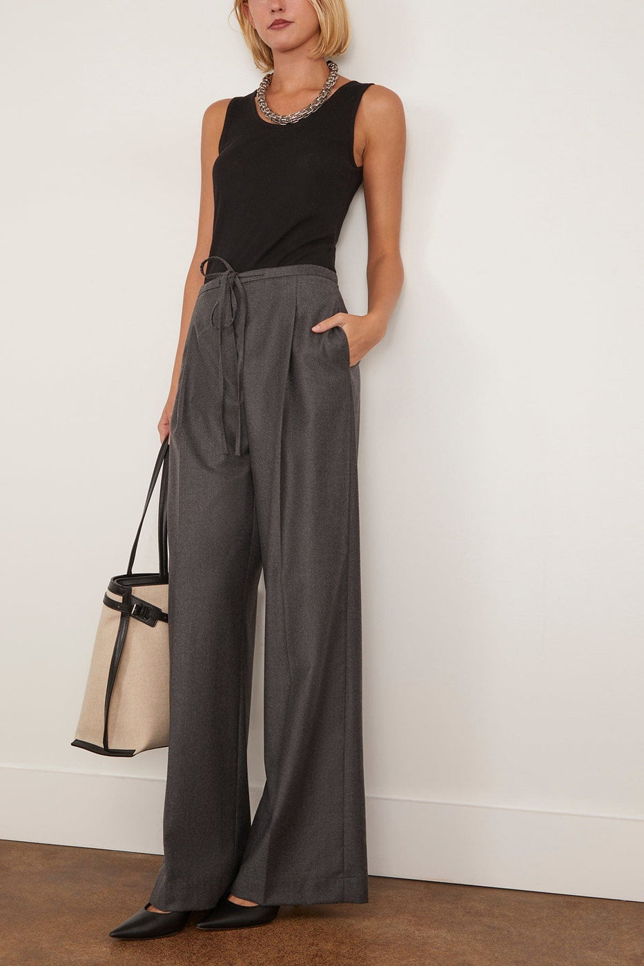 Loulou de Saison Alicudi Tank Top in Black