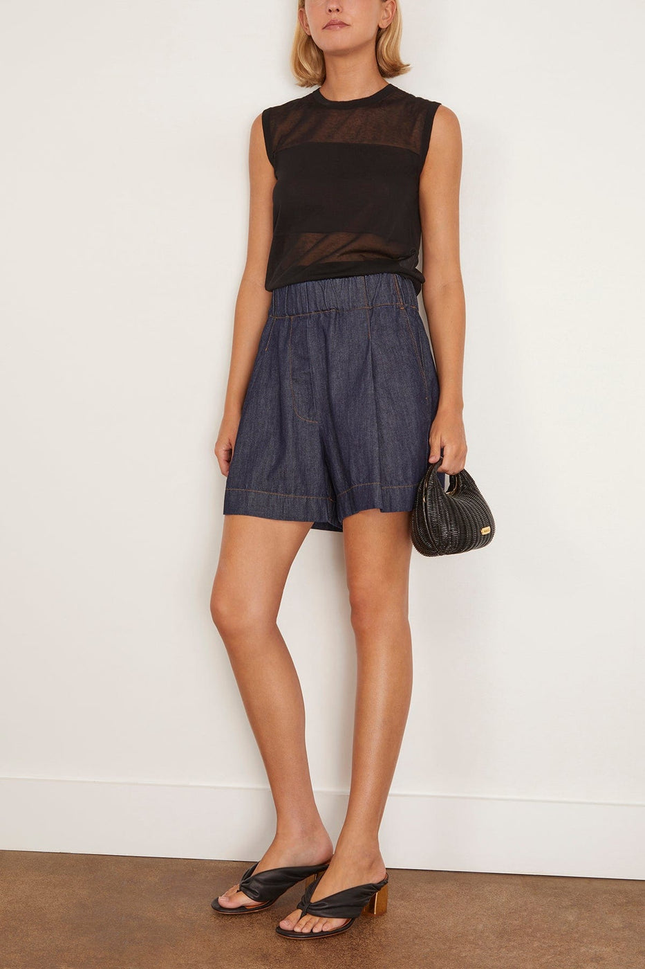 Loulou de Saison Anita Sleeveless Knit Top in Black