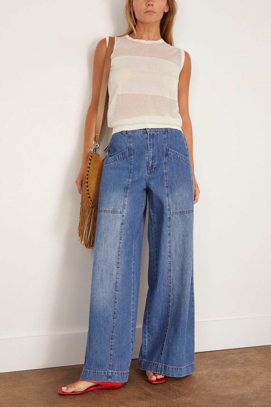 Loulou de Saison Anita Sleeveless Knit Top in Ivory