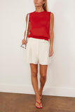Loulou de Saison Anita Sleeveless Knit Top in Red
