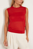 Loulou de Saison Anita Sleeveless Knit Top in Red