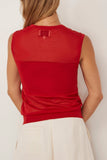 Loulou de Saison Anita Sleeveless Knit Top in Red