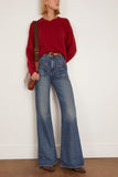 Loulou de Saison Anzor V-Neck Boxy Sweater in Burgundy
