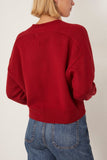 Loulou de Saison Anzor V-Neck Boxy Sweater in Burgundy