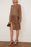 Loulou de Saison Anzor V-Neck Boxy Sweater in Taupe Melange