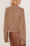Loulou de Saison Anzor V-Neck Boxy Sweater in Taupe Melange
