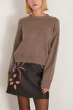 Loulou de Saison Bruzzi Cropped Sweater in Taupe Melange
