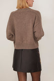Loulou de Saison Bruzzi Cropped Sweater in Taupe Melange