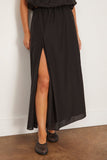 Loulou de Saison Carmen Long Gathered Skirt in Black