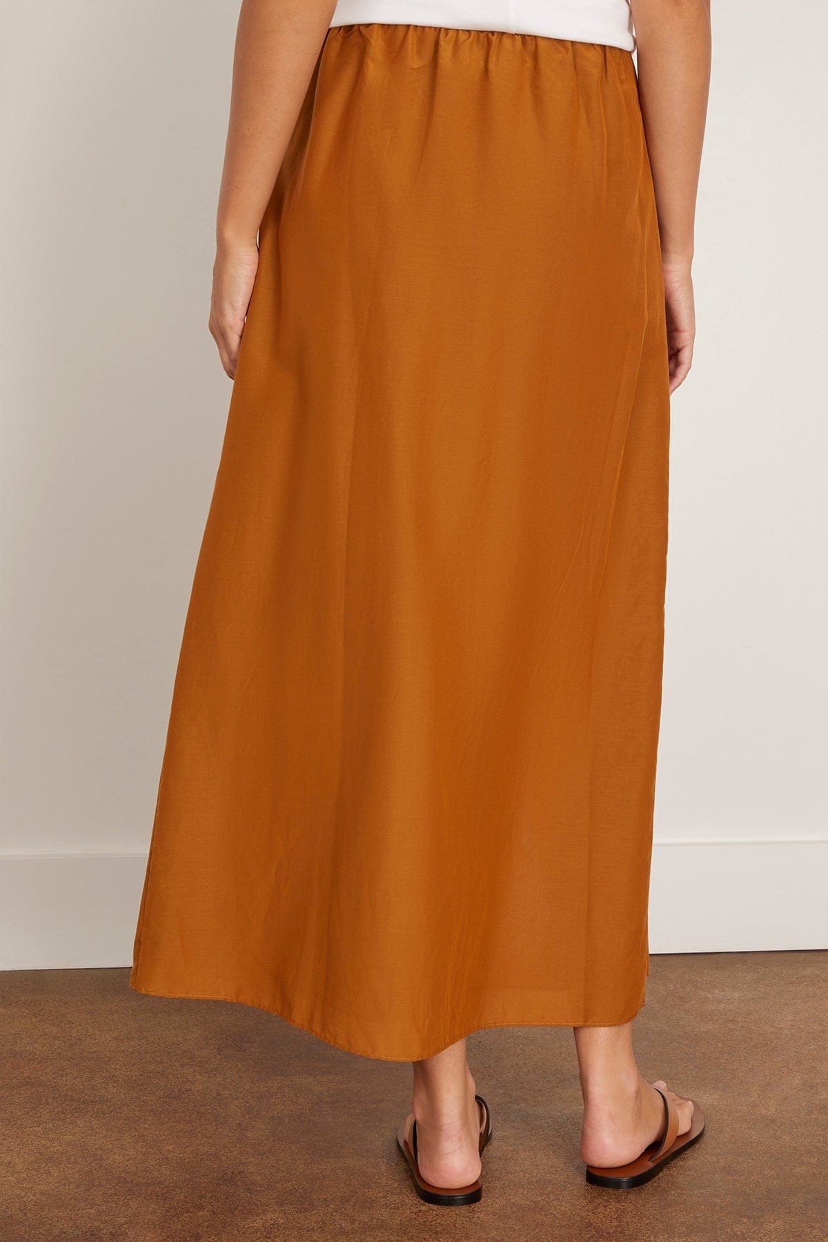 スカート LOULOU DE SAISON FW25 Skirts (CARMEN OCHER) Loulou de Saison Carmen Long Gathered Skirt in Ocher | FWRD