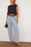 Loulou de Saison Cosma Gathered Sleeveless Top in Black