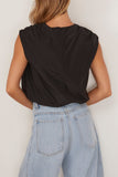 Loulou de Saison Cosma Gathered Sleeveless Top in Black