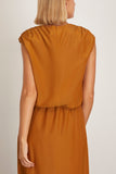 Loulou de Saison Cosma Gathered Sleeveless Top in Ocher