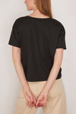 Loulou de Saison Faaa V-Neck T-Shirt in Black
