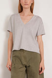 Loulou de Saison Faaa V-Neck T-Shirt in Grey Melange