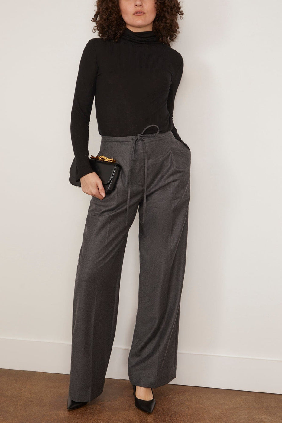 Loulou de Saison Gallinara Long Sleeve Top in Black