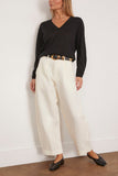 Loulou de Saison Julio V Neck Fine Knit Sweater in Black