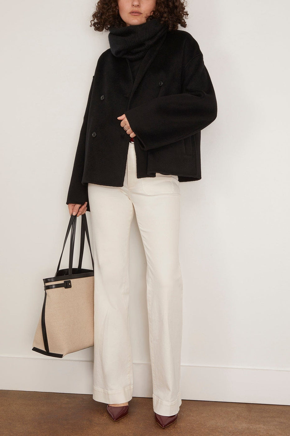 Loulou de Saison Meyer Double Breasted Jacket in Black