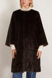 Loulou de Saison Moore Round Neck Long Coat in Grizzly