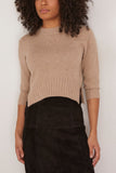Loulou de Saison Mora Cropped Sweater in Beige Melange