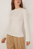 Loulou de Saison Ortigia Long Sleeve Top in Ivory