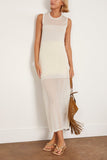 Loulou de Saison Philae Sleeveless Long Knit Dress in Ivory