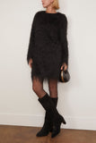 Loulou de Saison Tina Long Sleeve Mini Dress in Black
