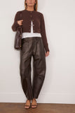 Loulou de Saison Zephir Cropped Cardigan in Brown
