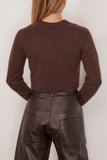 Loulou de Saison Zephir Cropped Cardigan in Brown