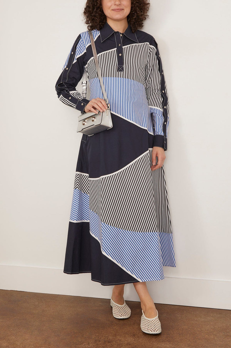 Lovebirds Spiral Dress in Midnight Blue/Linear Cobalt Blue/Linear Black