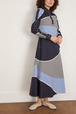 Lovebirds Spiral Dress in Midnight Blue/Linear Cobalt Blue/Linear Black