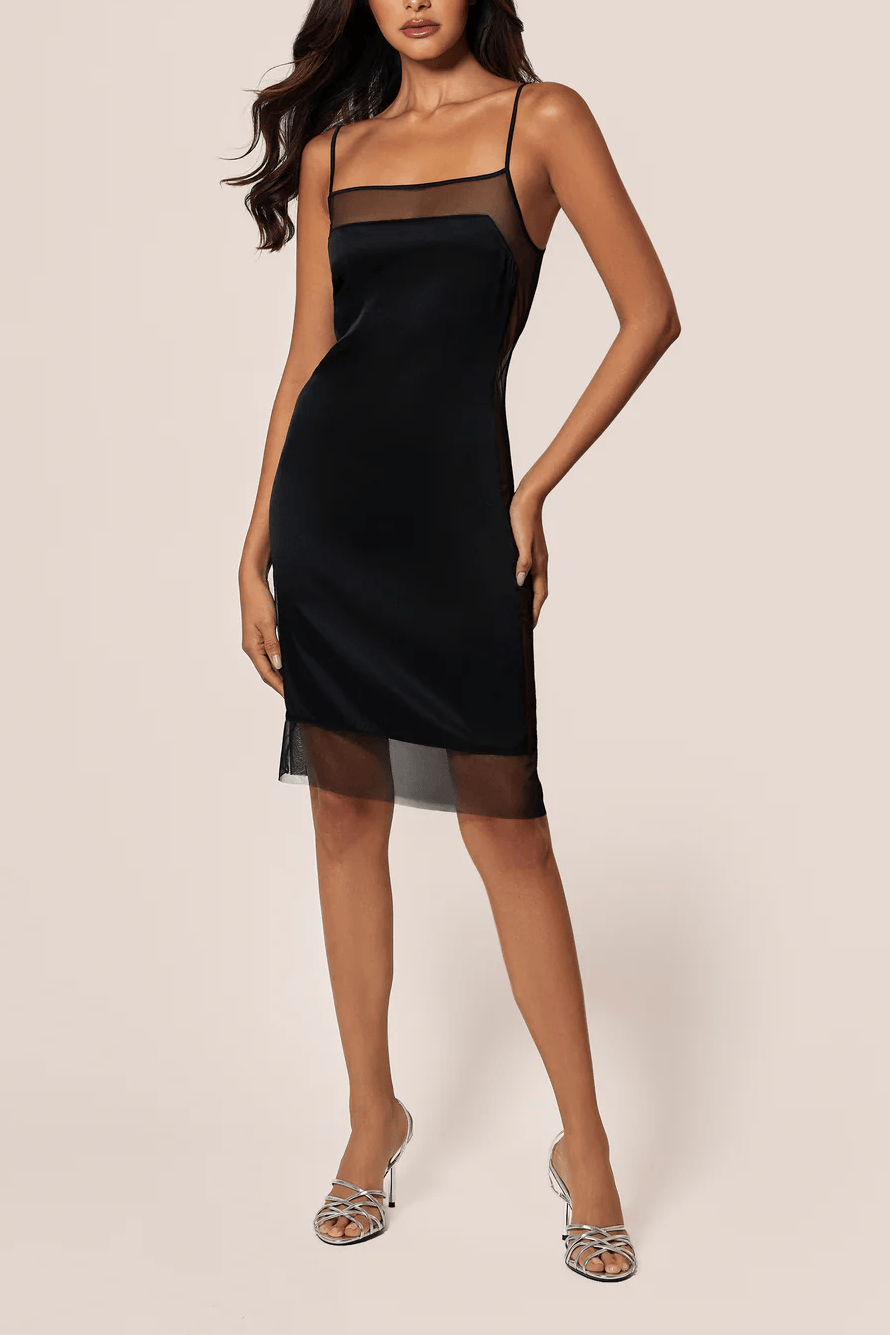 Kiki de Montparnasse Maxim Mini Slip Dress in Black Hampden Clothing Kiki de Montparnasse Maxim Mini Slip Dress in Black Hampden Clothing
