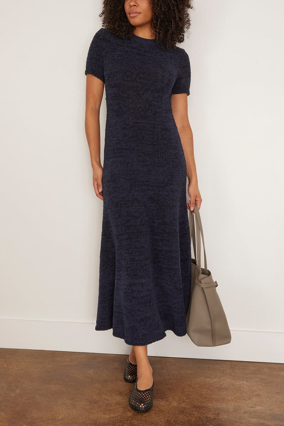 Proenza Schouler White Label Mel Dress in Marled Cotton Navy/Black Ombre