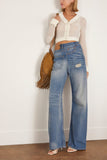 MM6 Maison Margiela Tops Cropped Long Sleeved Top in Dirty White Cropped Long Sleeved Top in Dirty White